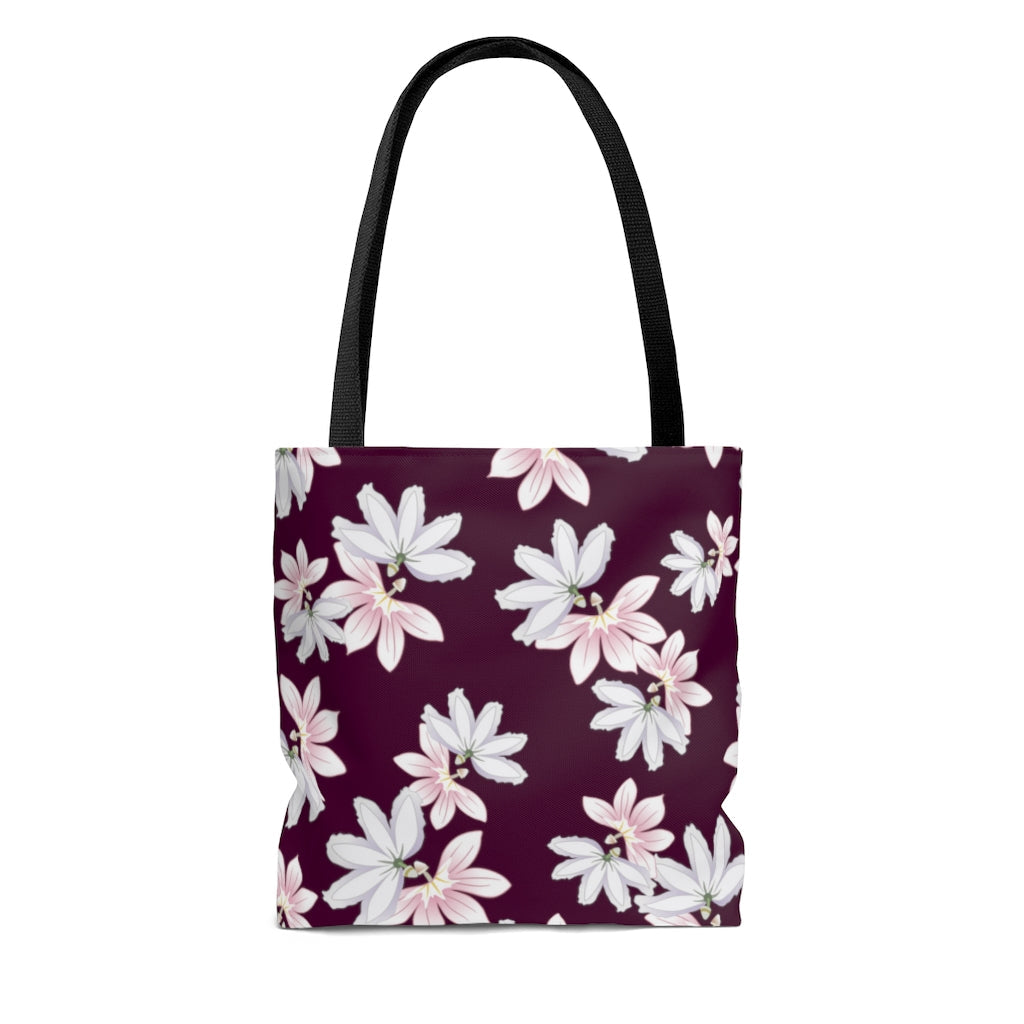 Naupaka Love Story (Wine) Canvas Tote Bag LARGE