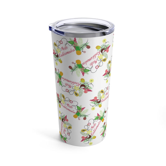 Tumbler 20oz- Mele Kalikimaka (White)