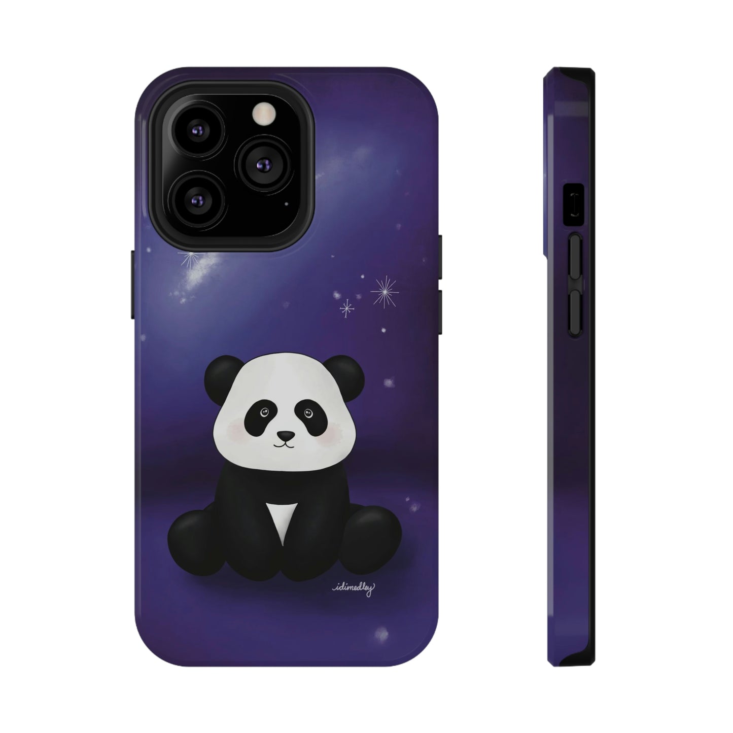 Panda in Purple Starry Night Skies