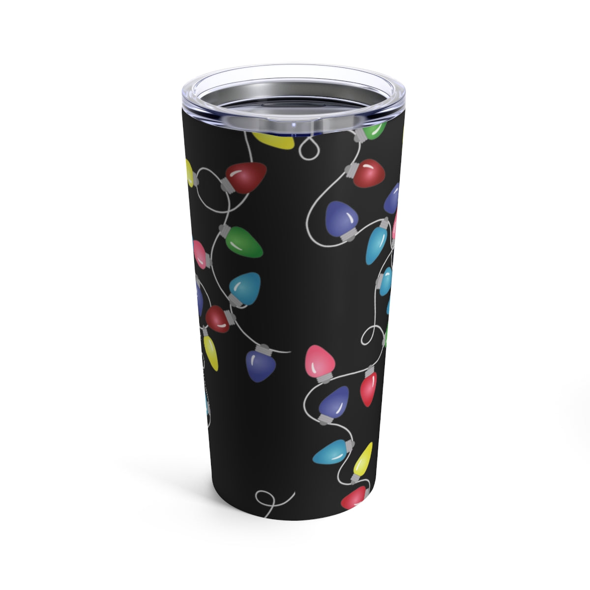 Tumbler 20oz- Holiday Lights (Black)