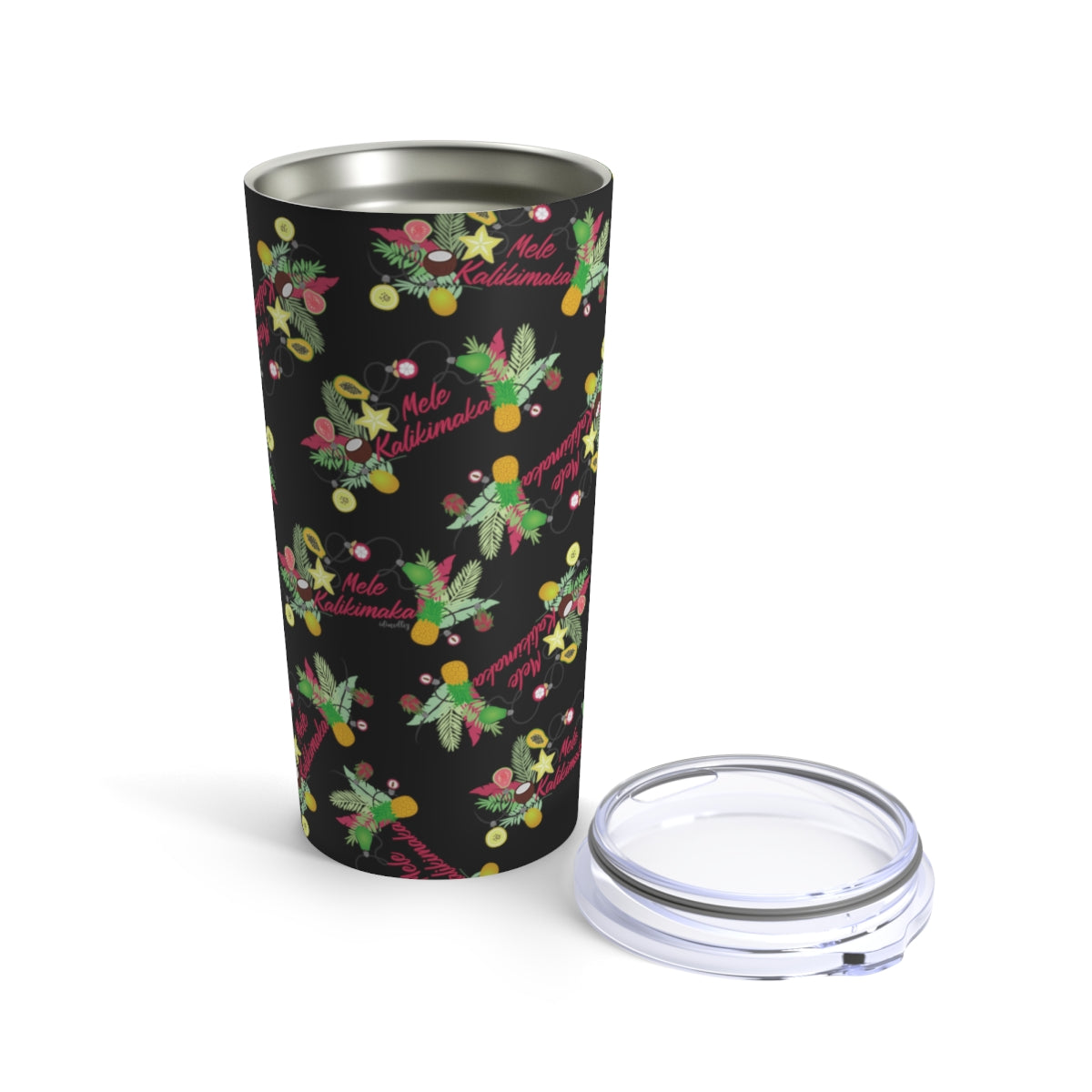 Tumbler 20oz- Mele Kalikimaka (Black)