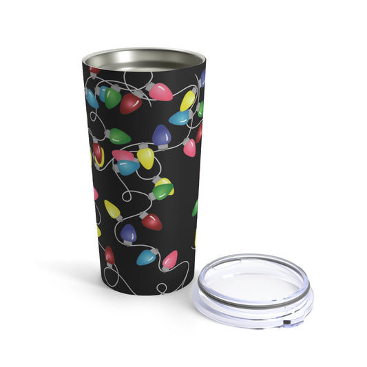 Tumbler 20oz- Holiday Lights (Black)