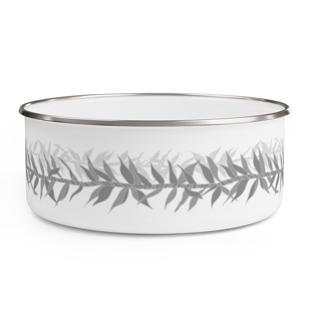 Enamel Bowl- Lucky Ti Leaf Leis