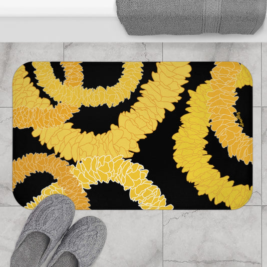 Bath Mat- Ilima Lei (Black)