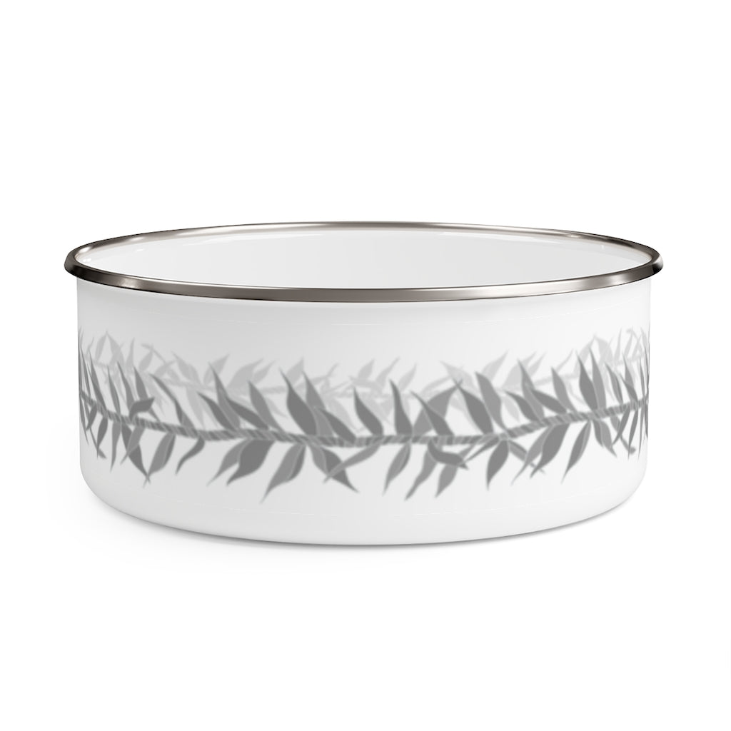 Enamel Bowl- Lucky Ti Leaf Leis