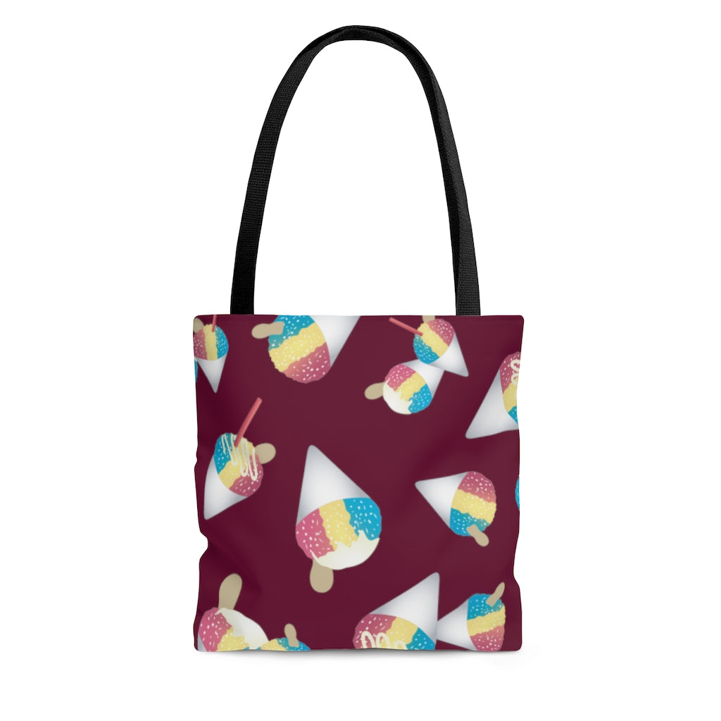 Tote bag- Rainbow Shave Ice/Snow Cones (Dark Magenta)