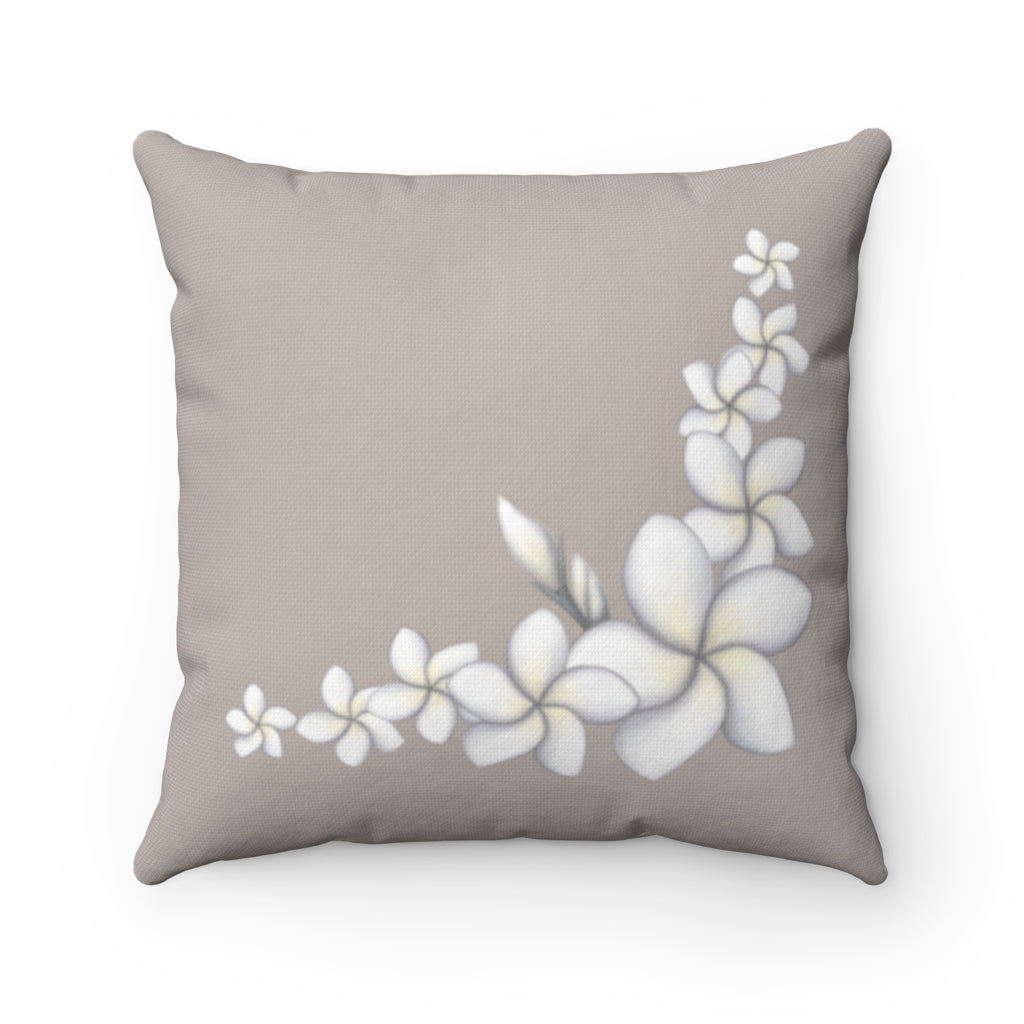 Pillow Case- Plumeria Corner (Poi/Taupe)