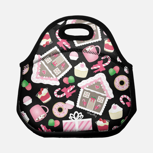 Gingerbread House (Black) Lunch Bag