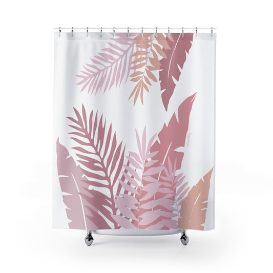Shower Curtain- Whispering Leaves in Pink