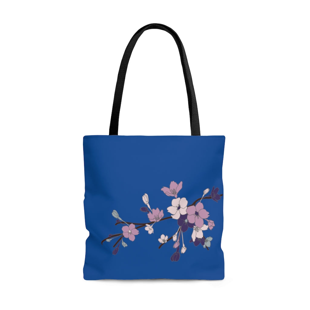 Tote bag- Sakura Blooms (Deep Blue Sea)