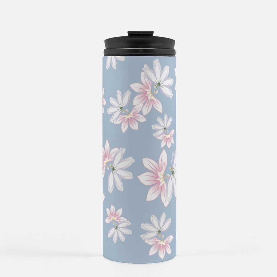 Thermal Tumbler 16 oz- Naupaka Love Story (Light Cyan)