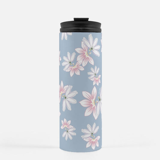 Thermal Tumbler 16 oz- Naupaka Love Story (Light Cyan)