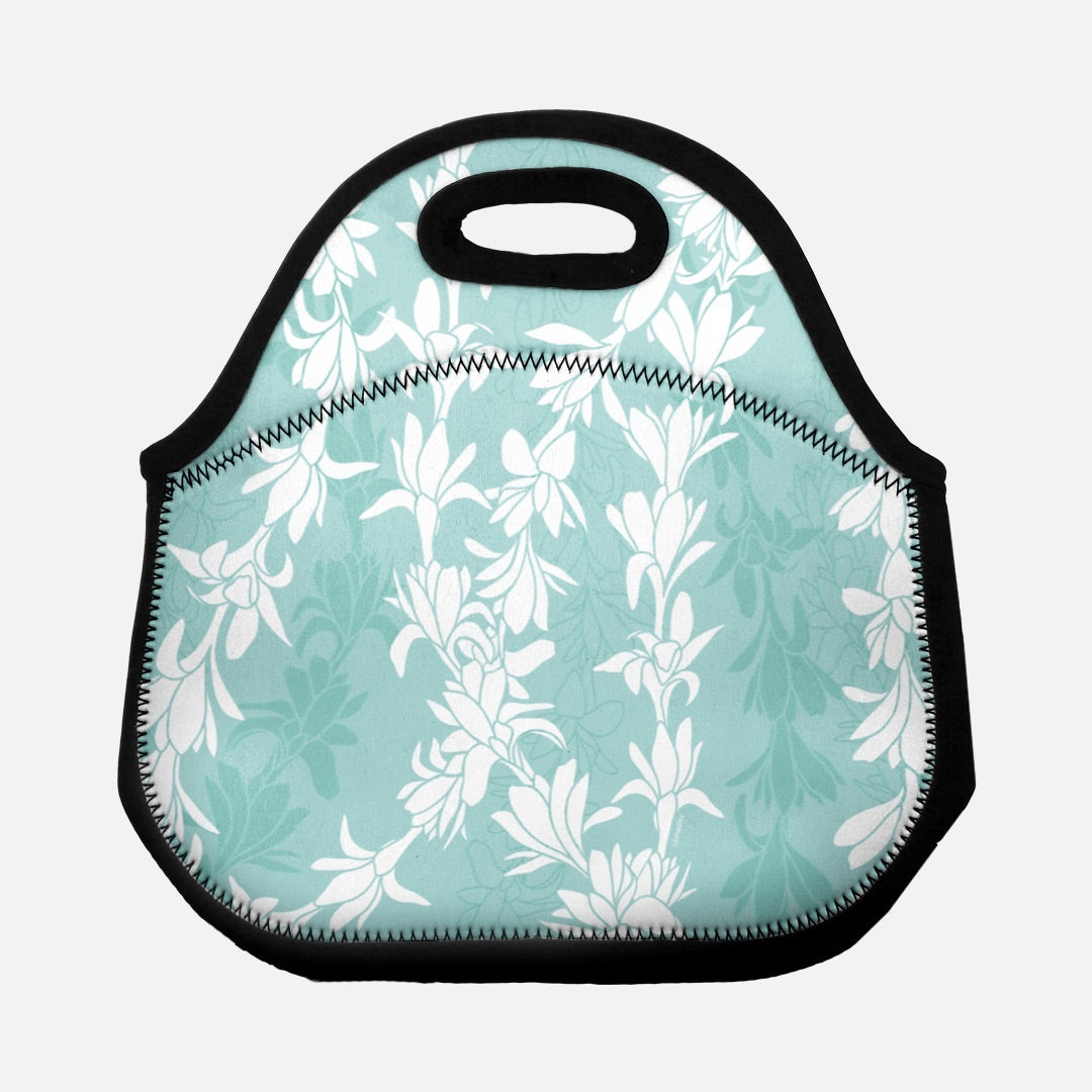 Lunch Tote Bag- Tuberoses for Nohea (Seafoam)