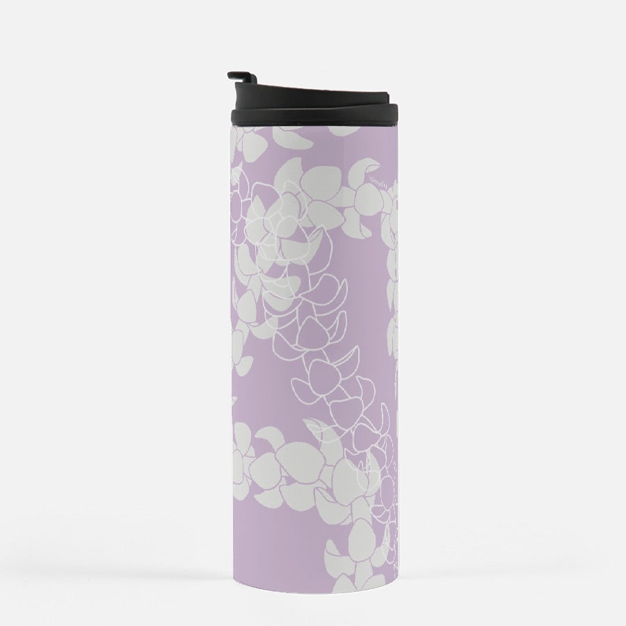 Thermal Tumbler 16 oz- Puakenikeni Curvilinear Lei (Pinky Periwinkle)